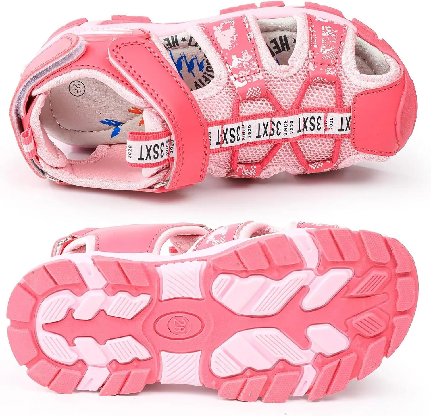 seannel Kids Athletic Sandals Boys and Girls Outdoor Hiking Sports Closed-Toe Sandal Pool Beach Shoes Summer Water shoes