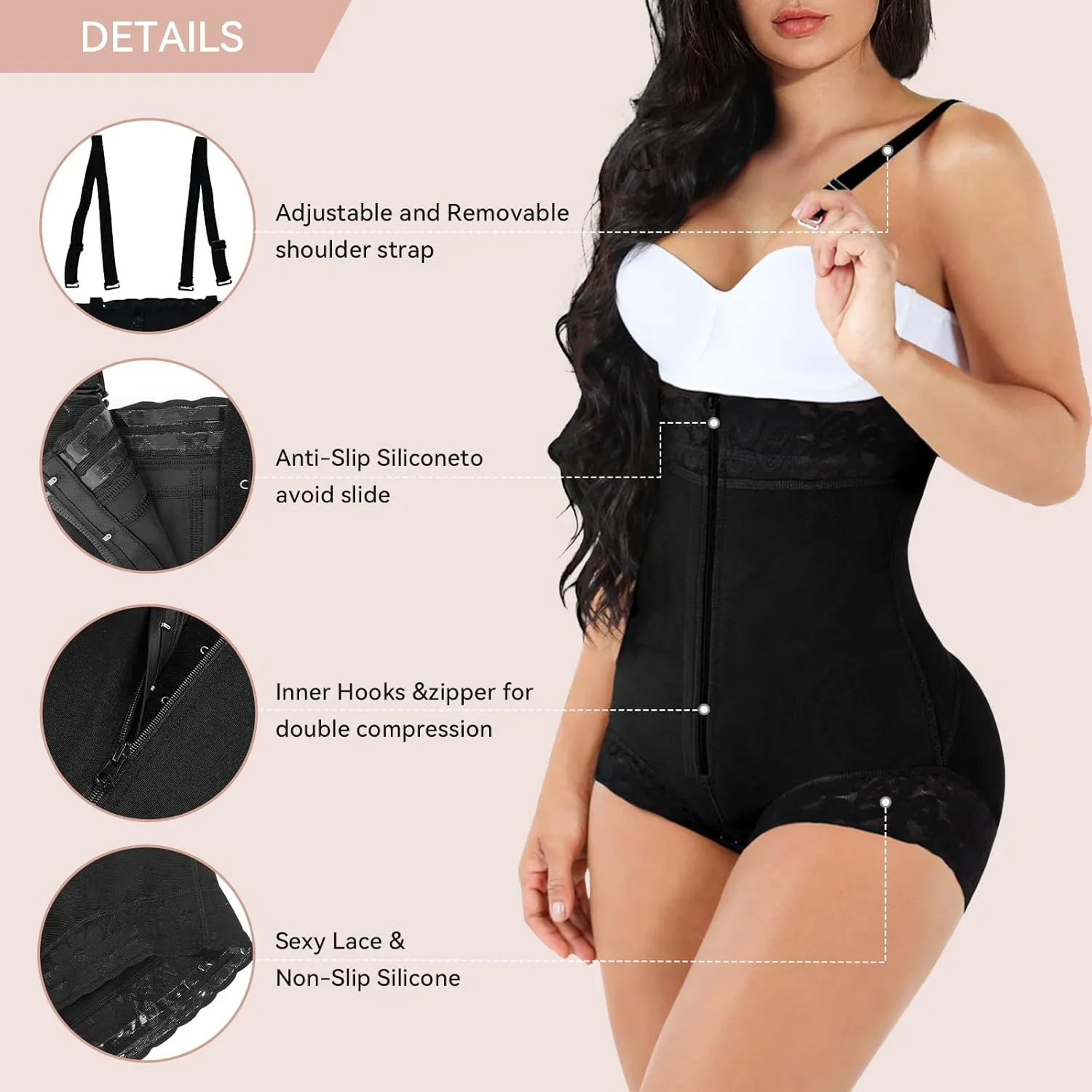 Shapewear for Women Tummy Control Fajas Colombianas Body Shaper Butt Lifter Compression Garment Open Bust Bodysuit