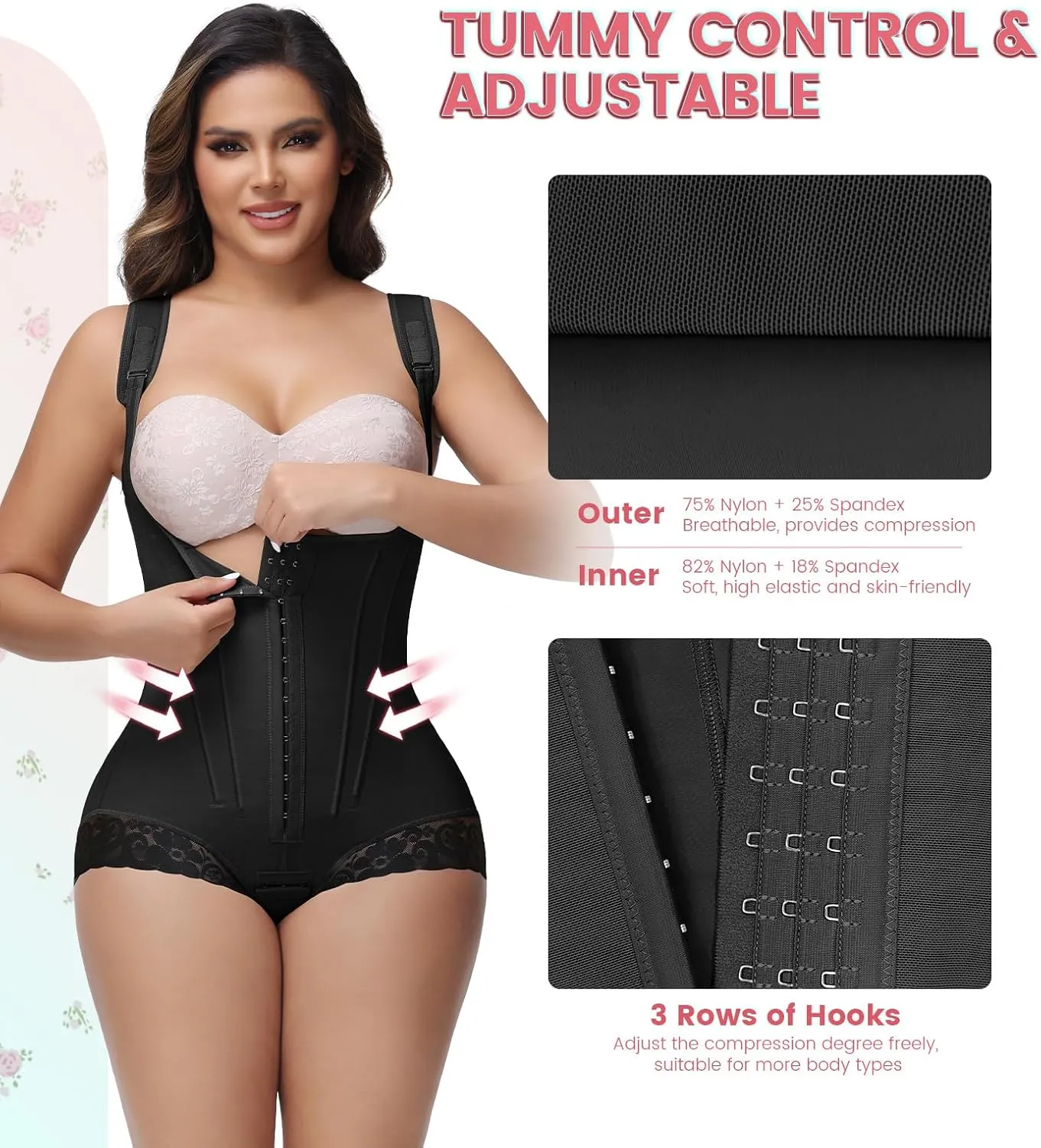 SHAPSHE Fajas Colombianas Moldeadoras De Cintura Y Abdomen Para Mujer Body Shaper Tummy Control Shapewear Butt Lifting