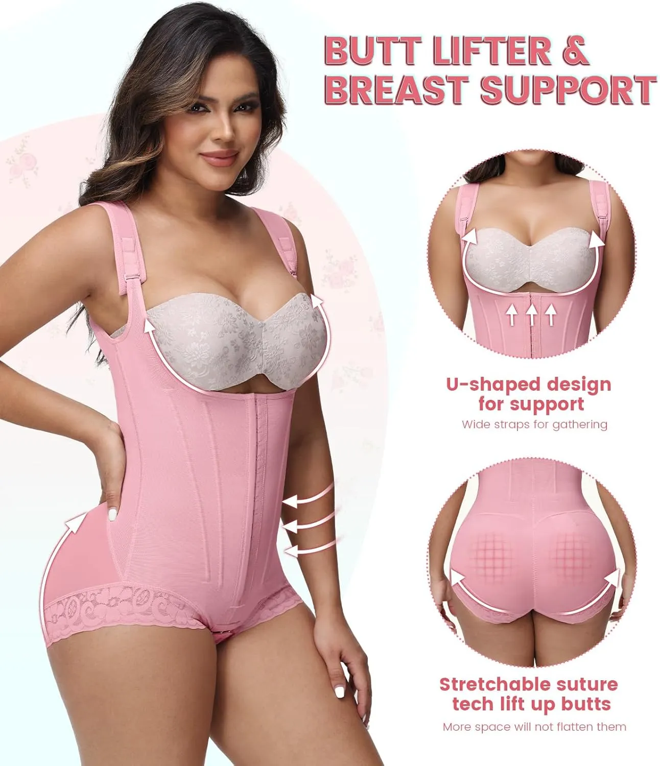SHAPSHE Fajas Colombianas Moldeadoras De Cintura Y Abdomen Para Mujer Body Shaper Tummy Control Shapewear Butt Lifting