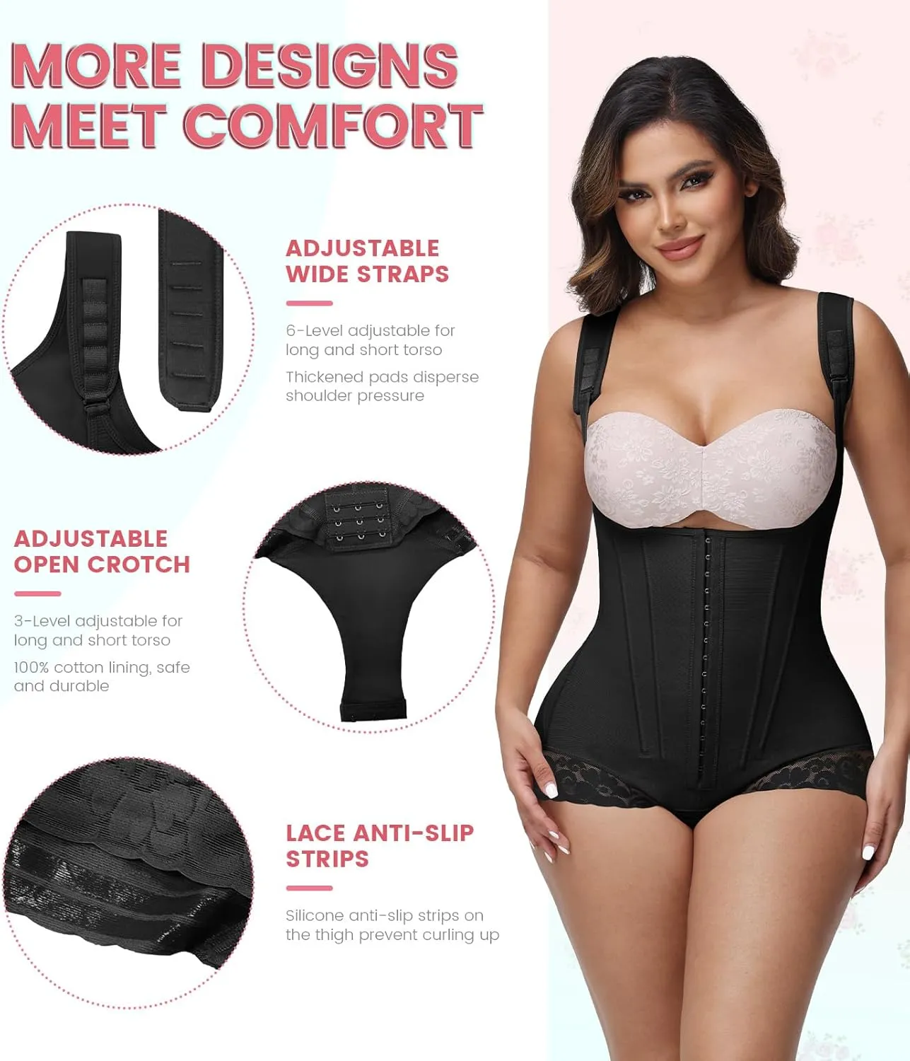 SHAPSHE Fajas Colombianas Moldeadoras De Cintura Y Abdomen Para Mujer Body Shaper Tummy Control Shapewear Butt Lifting