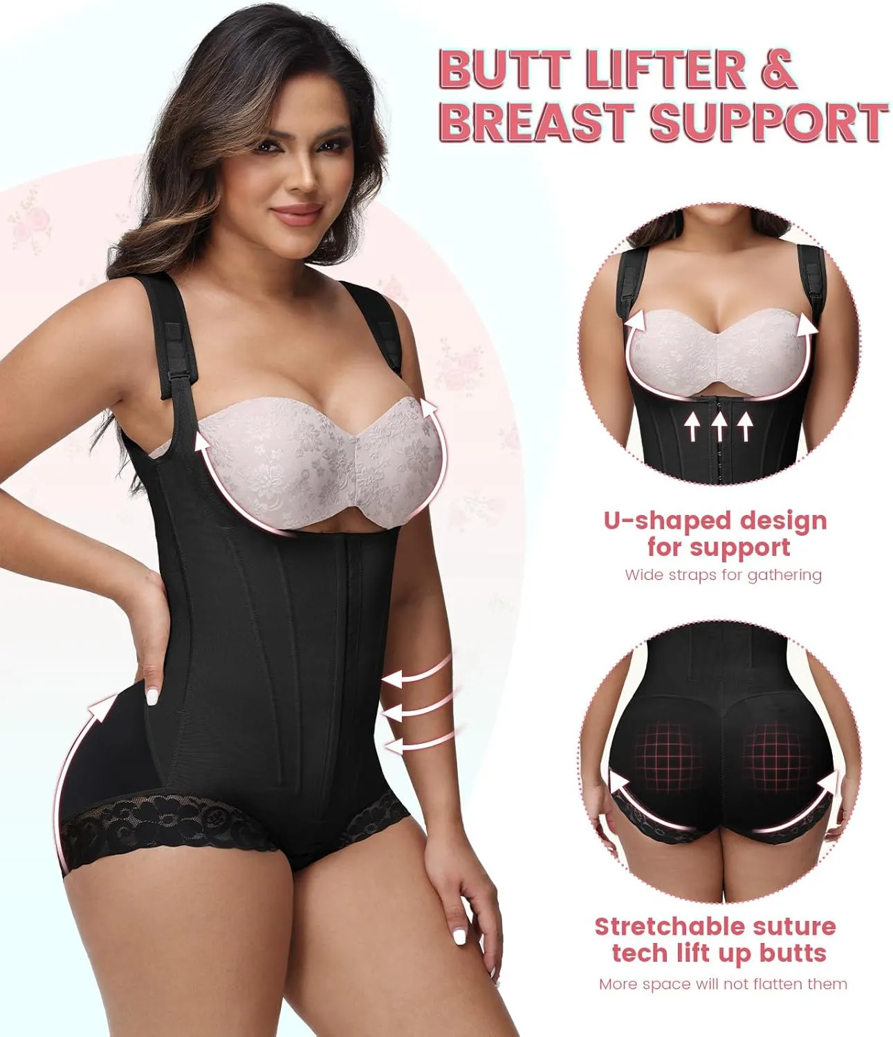 SHAPSHE Fajas Colombianas Moldeadoras De Cintura Y Abdomen Para Mujer Body Shaper Tummy Control Shapewear Butt Lifting