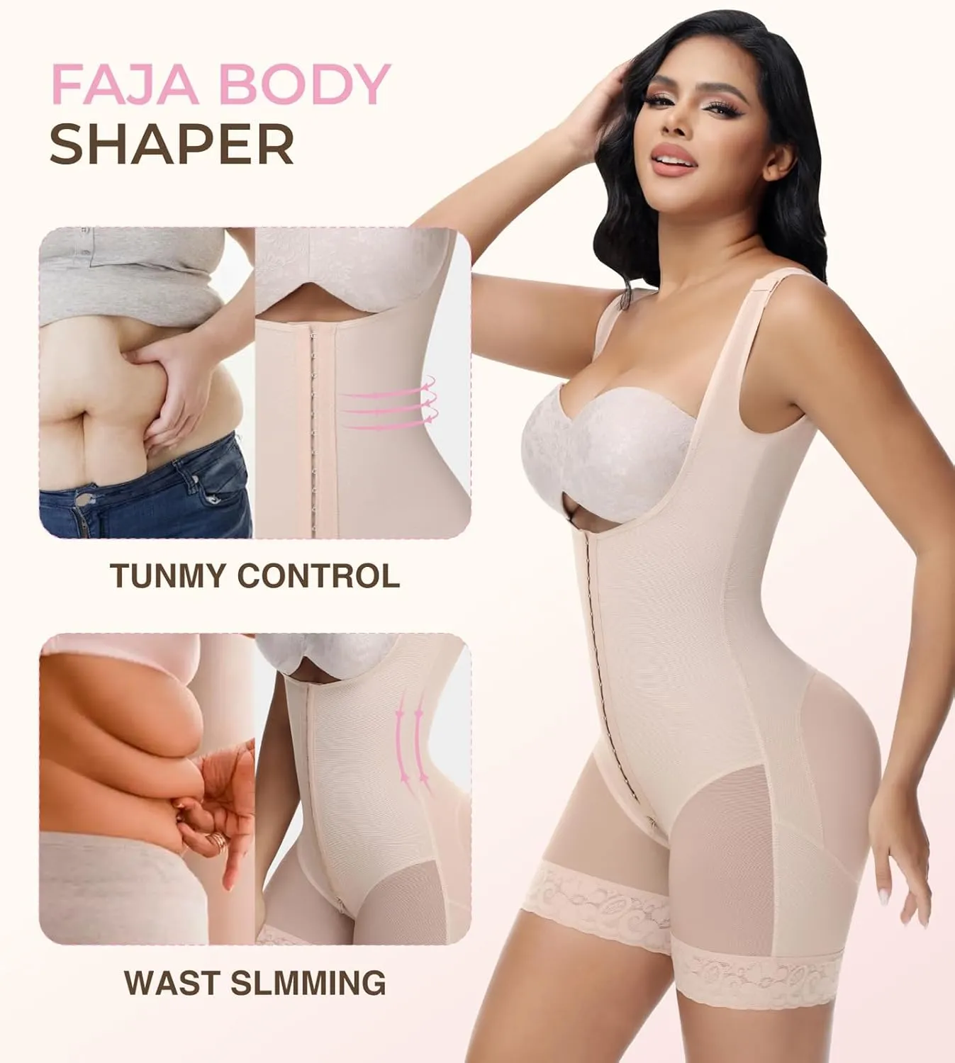 SHAPSHE Fajas Colombianas Shapewear Tummy Control Post Surgery Compression Garment Butt Lifter Body Shaper Stage 2 Bbl