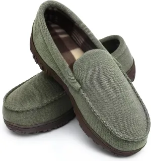 shoeslocker Mens Slippers Microsuede Moccasin Memory Foam House Shoes