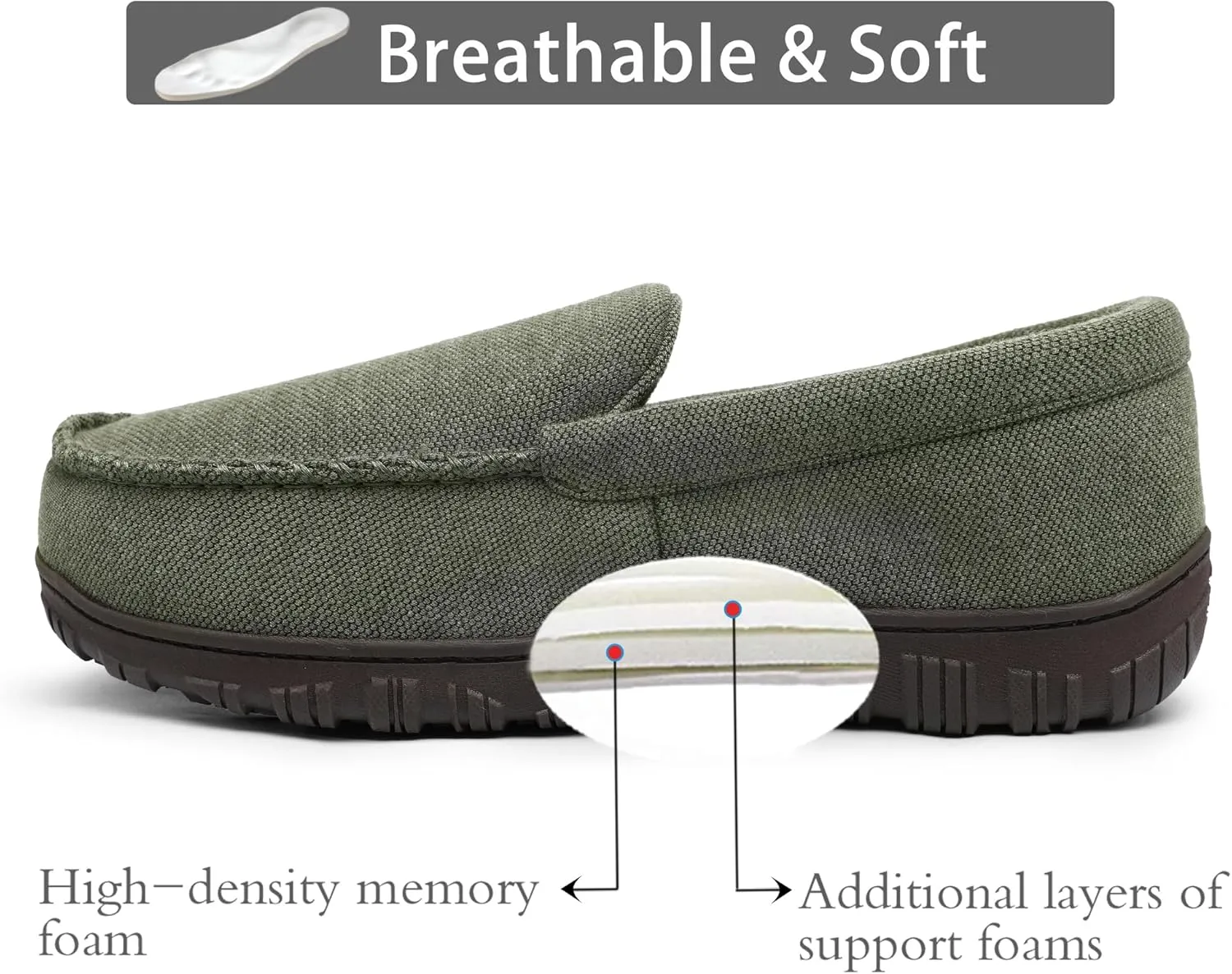shoeslocker Mens Slippers Microsuede Moccasin Memory Foam House Shoes