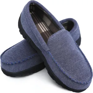shoeslocker Mens Slippers Microsuede Moccasin Memory Foam House Shoes