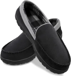 shoeslocker Mens Slippers Microsuede Moccasin Memory Foam House Shoes