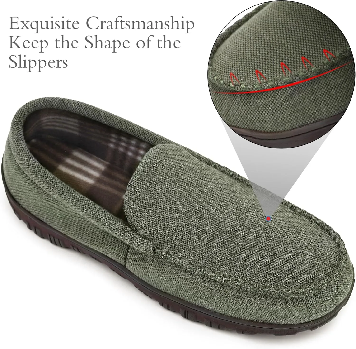 shoeslocker Mens Slippers Microsuede Moccasin Memory Foam House Shoes