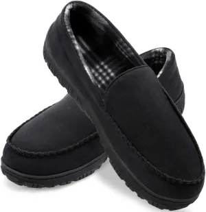 shoeslocker Mens Slippers Microsuede Moccasin Memory Foam House Shoes