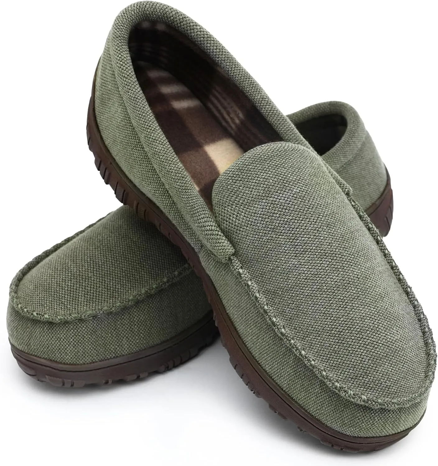 shoeslocker Mens Slippers Microsuede Moccasin Memory Foam House Shoes