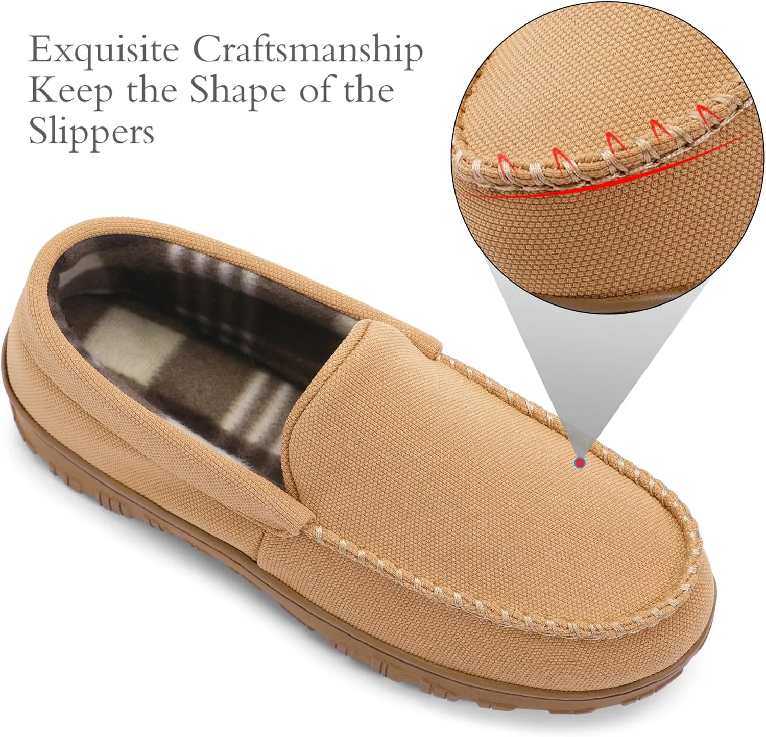 shoeslocker Mens Slippers Microsuede Moccasin Memory Foam House Shoes