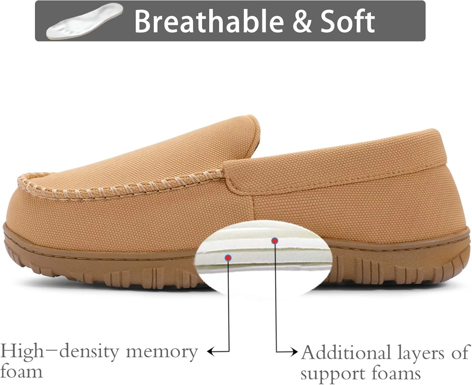 shoeslocker Mens Slippers Microsuede Moccasin Memory Foam House Shoes