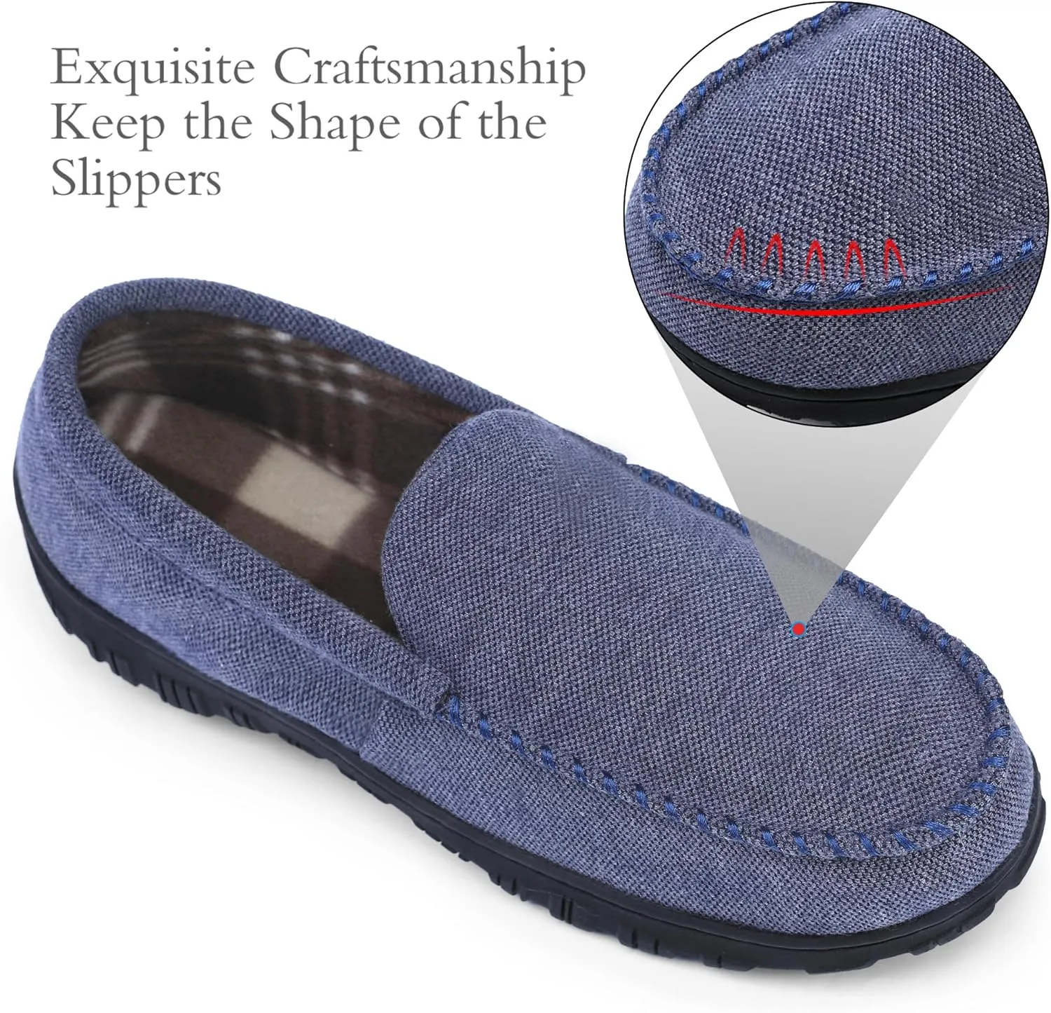 shoeslocker Mens Slippers Microsuede Moccasin Memory Foam House Shoes