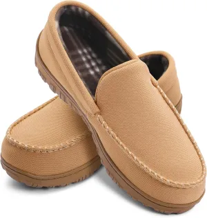 shoeslocker Mens Slippers Microsuede Moccasin Memory Foam House Shoes