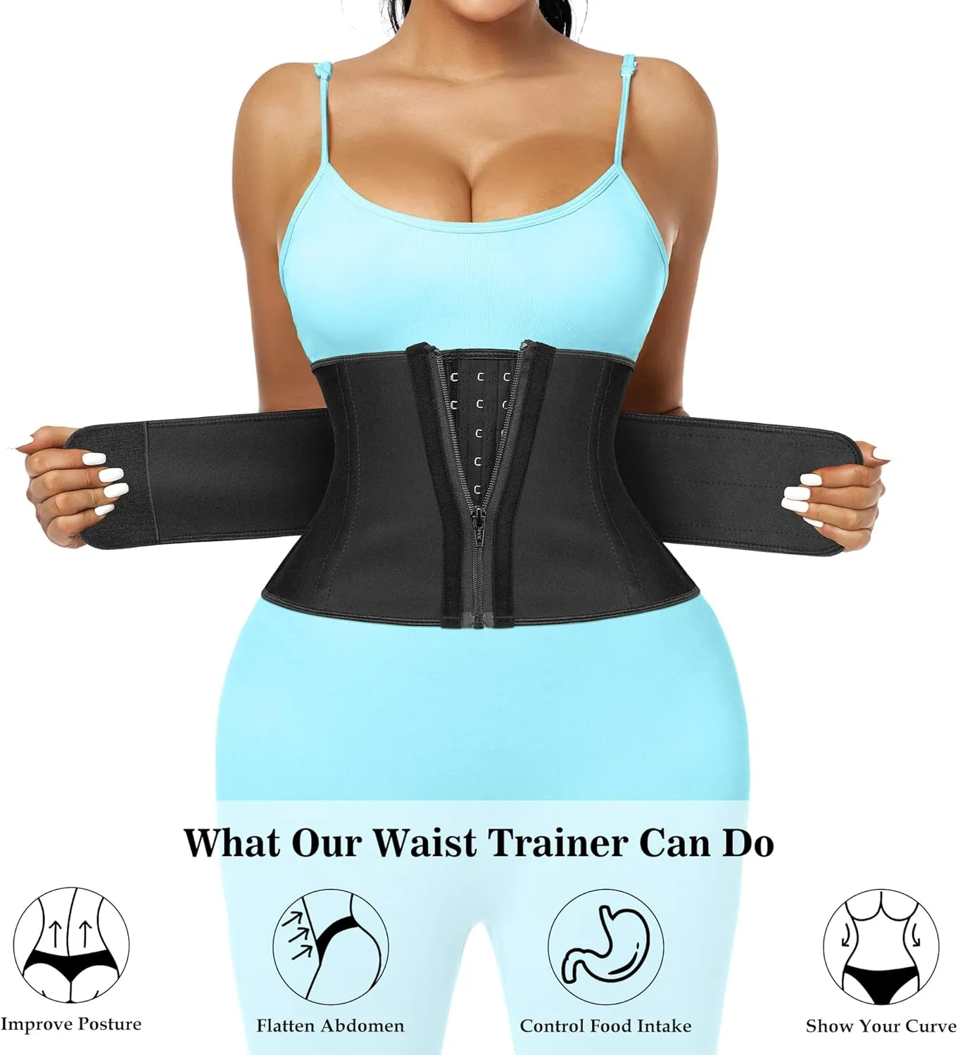 Short Torso Waist Trainer for Women Lower Belly Fat, Workout Fajas Colombianas Waist Cincher Corset