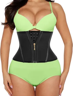 Short Torso Waist Trainer For Women Tummy Control 9-inch Waist Cincher With Zipper Hook Body Shaper Corset Girdle