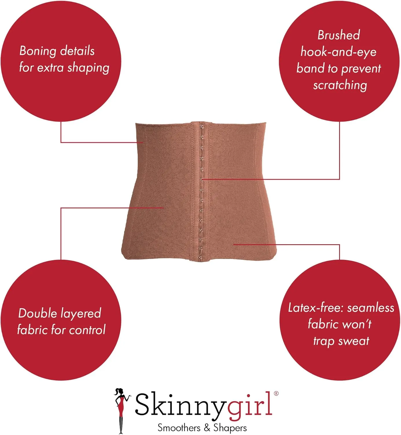 Skinnygirl Women's Seamless Shaping Tummy Control Corset Waist Trainer
