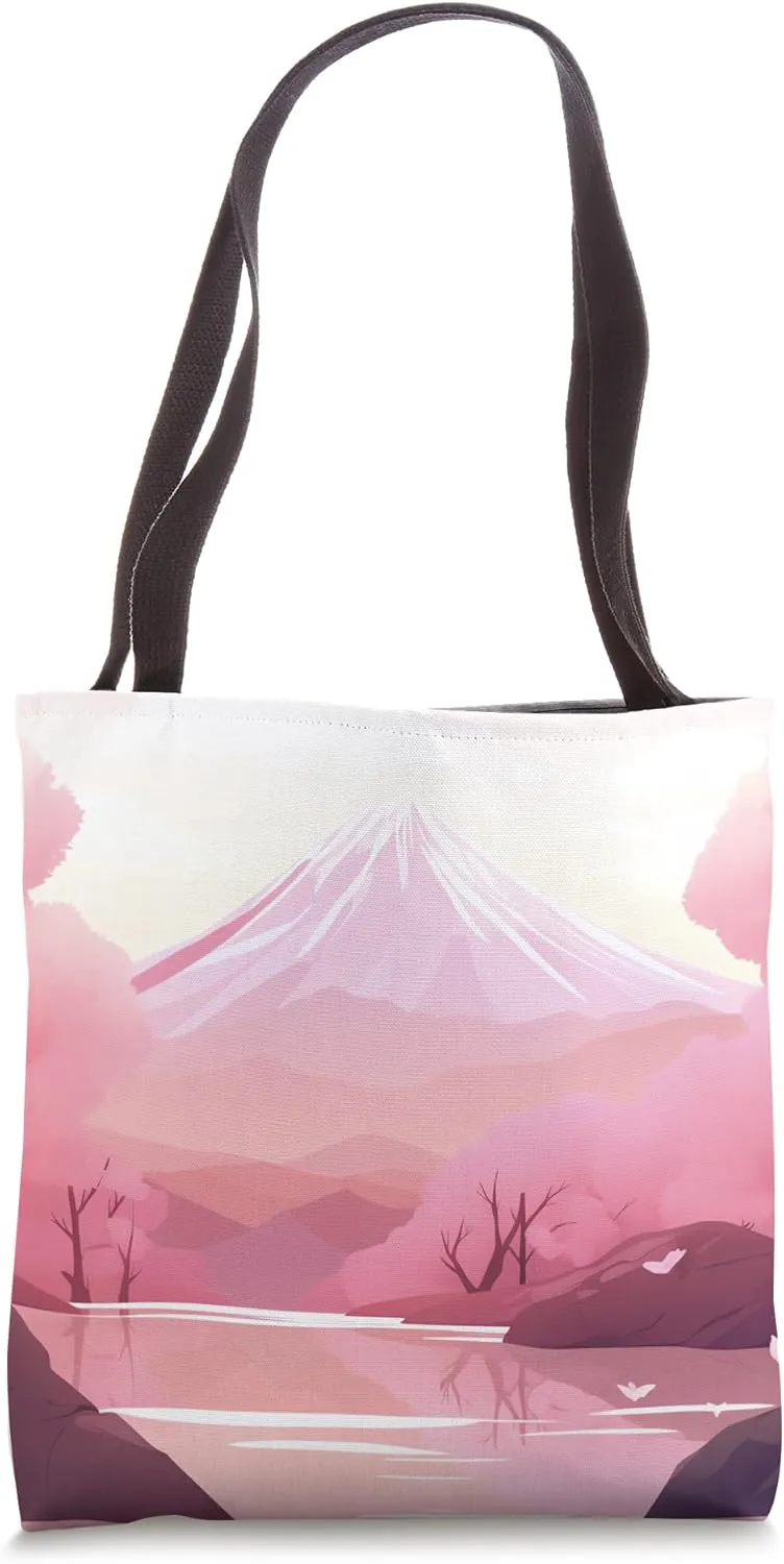 Soft Symphony Peaks Pastel Blossom Ballet on Mountain Tote Bag
