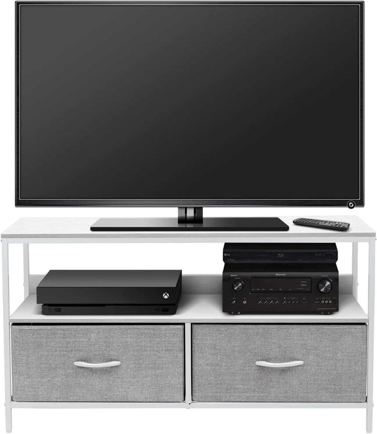 Sorbus TV Stand Dresser with 2 Faux Wood Drawers - Television Riser Chest with Storage - Bedroom, Living Room, Closet, & Dorm Furniture