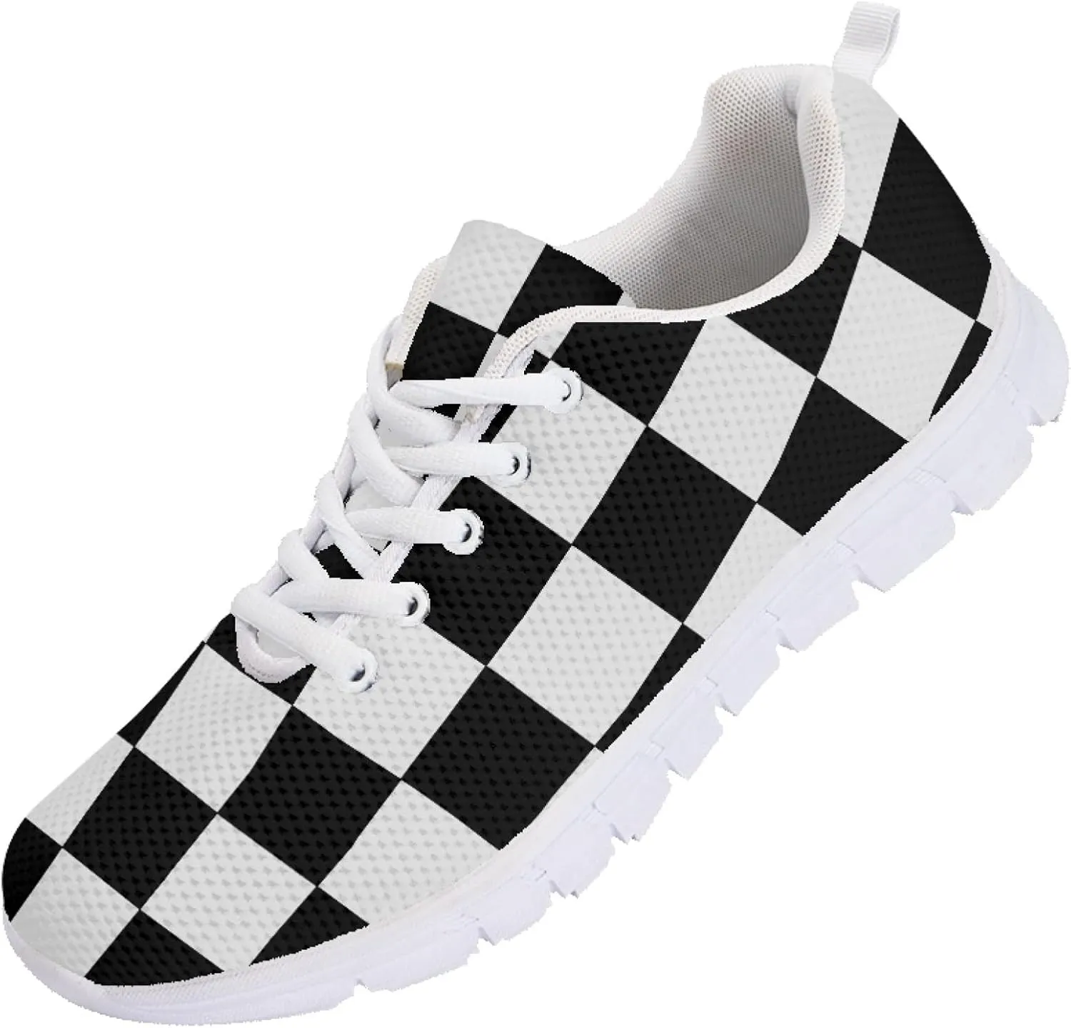 Sports Trainer Running Shoes for Women Causal Travel Sneaker Walking Low Heel Lace up Breathable Flexible Shoe