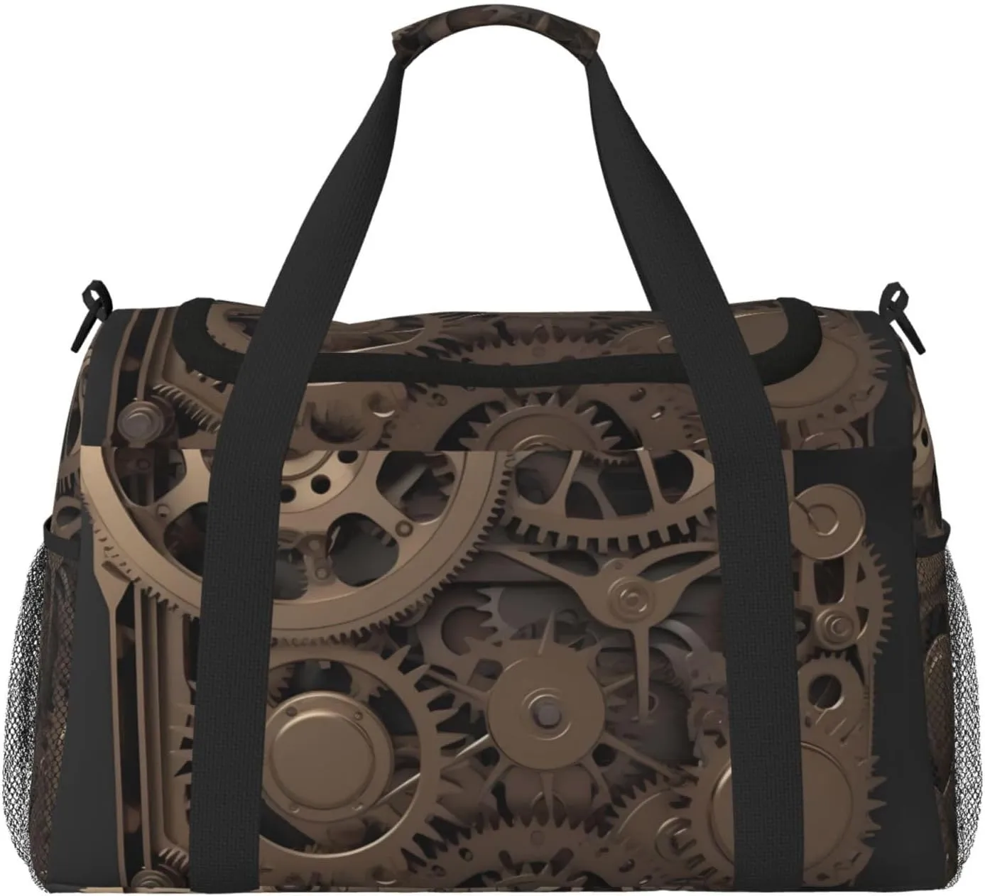 Steampunk Mechanical Gears Travel Duffel Bag Lightweight Waterproof Carry On Tote Bag Foldable Weekender Overnight Bags Sport Gym Bag For Women Men