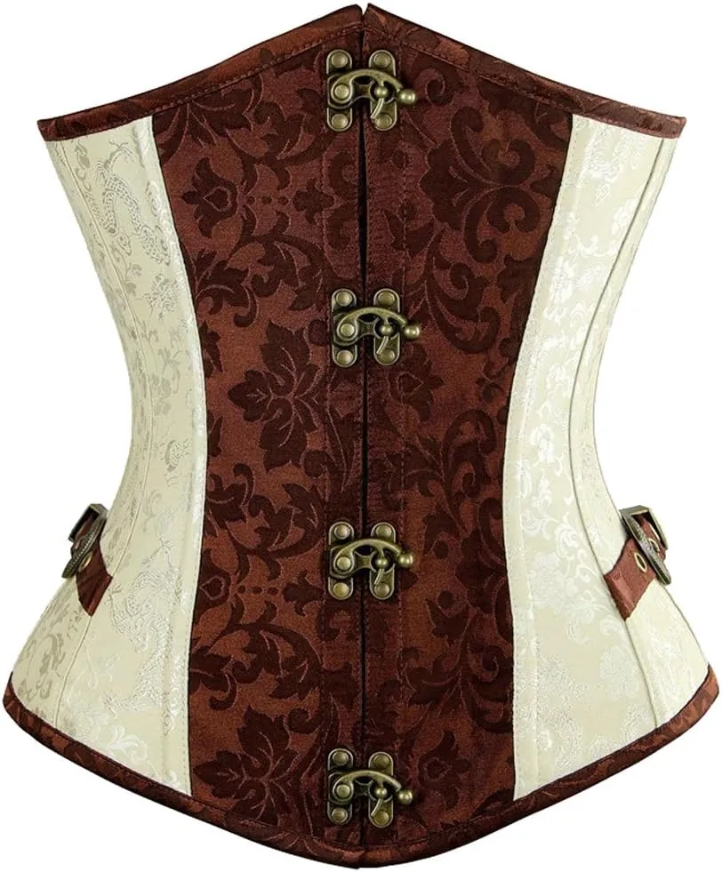 Steampunk Underbust Corset Brocade Waist Trainer Cincher Body Shaper Bustier Top