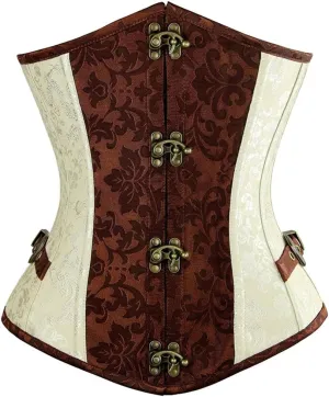 Steampunk Underbust Corset Brocade Waist Trainer Cincher Body Shaper Bustier Top