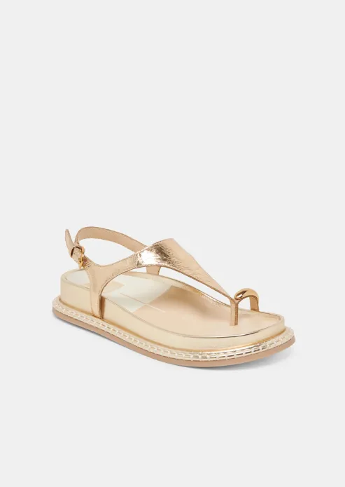Stefan Gold Distressed Leather Sandal