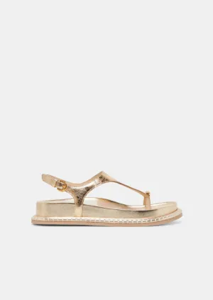 Stefan Gold Distressed Leather Sandal