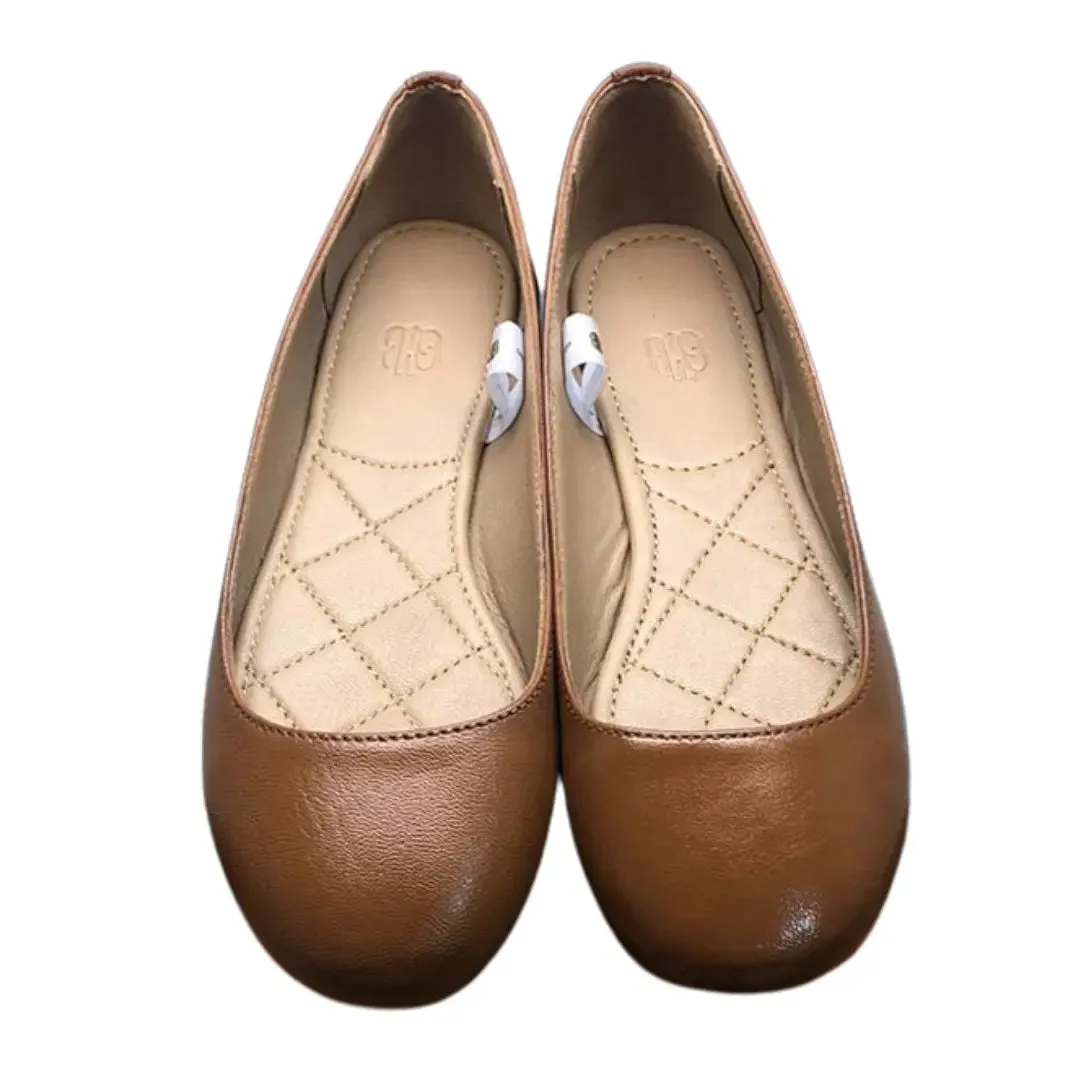 Stefy Brown Leather Ballet Flats