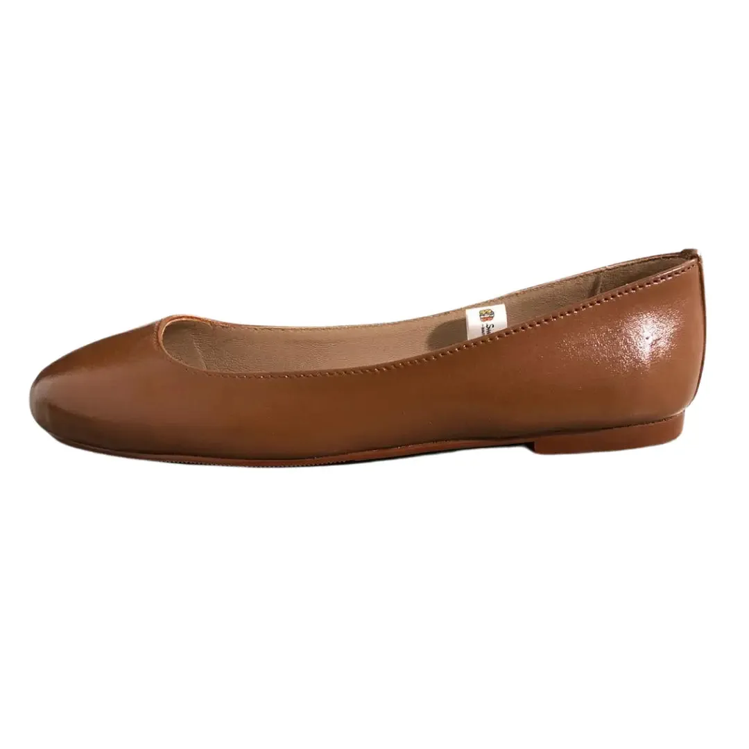 Stefy Brown Leather Ballet Flats