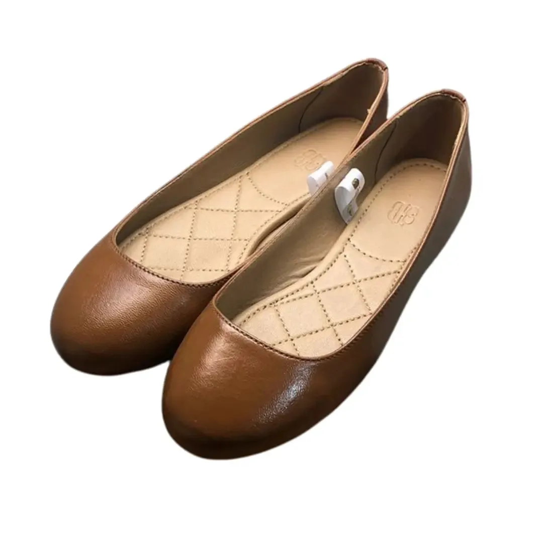 Stefy Brown Leather Ballet Flats