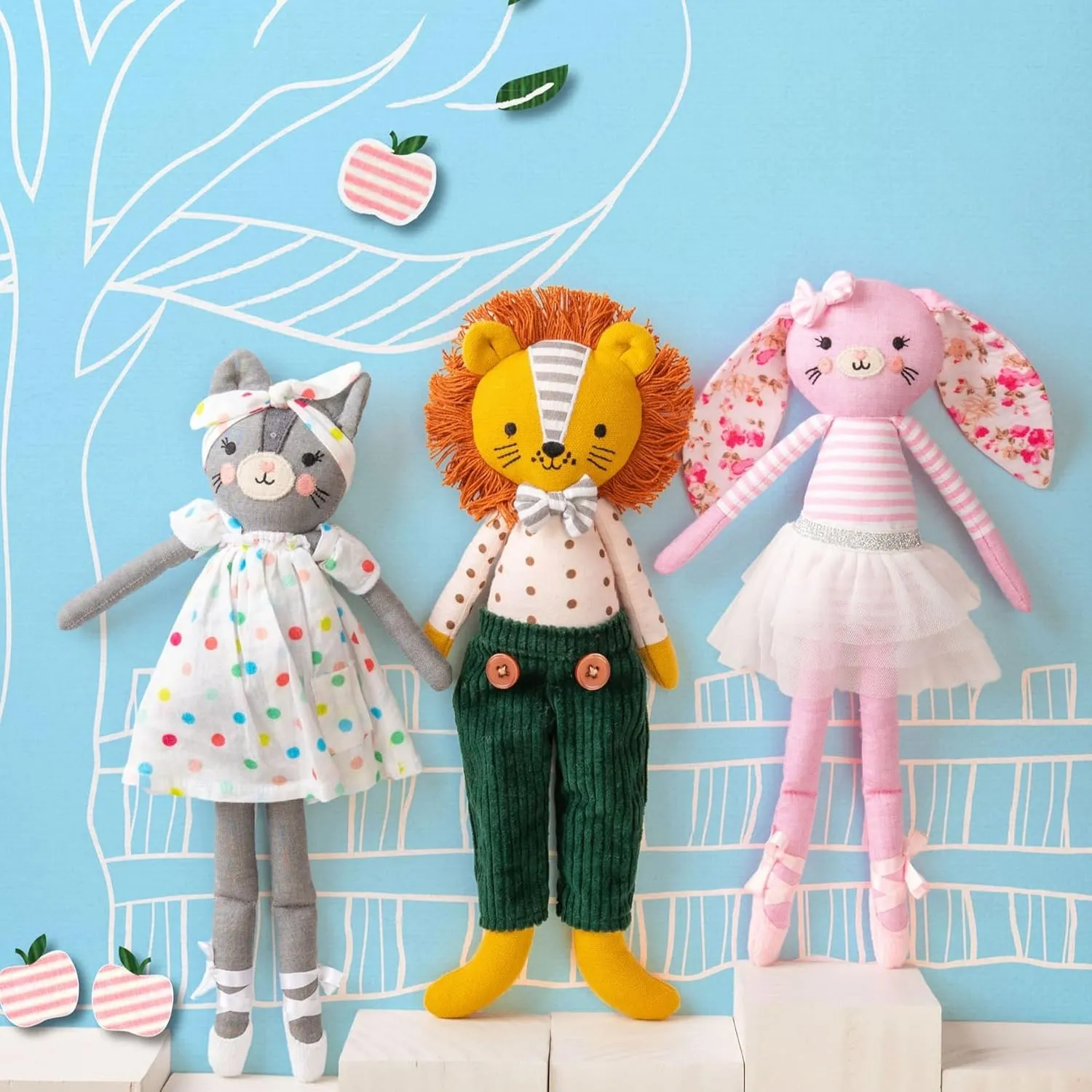 Stephen Joseph, Tiny Dancers Stuffed Doll for Child or Toddler, Toy Room or Kids Bedroom Decor, Fancy Friends Stuffed Animals for Girls & Boys, Blaire Bunny