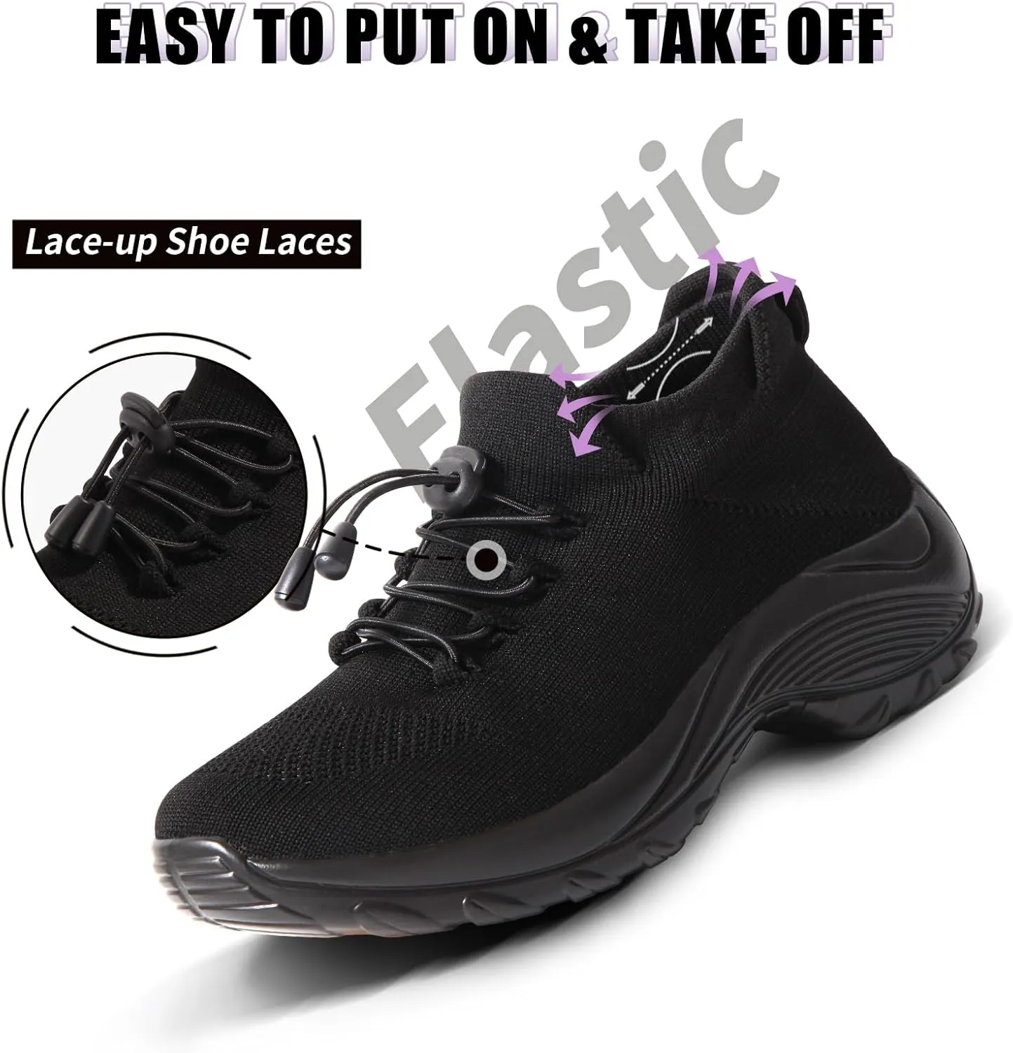 STUNAHOME Orthopedic Sneakers Breathable Women Walking Shoes Slip on Trainers Women's Comfortable Casual Ladies Athletic Shoe Thick Bottom