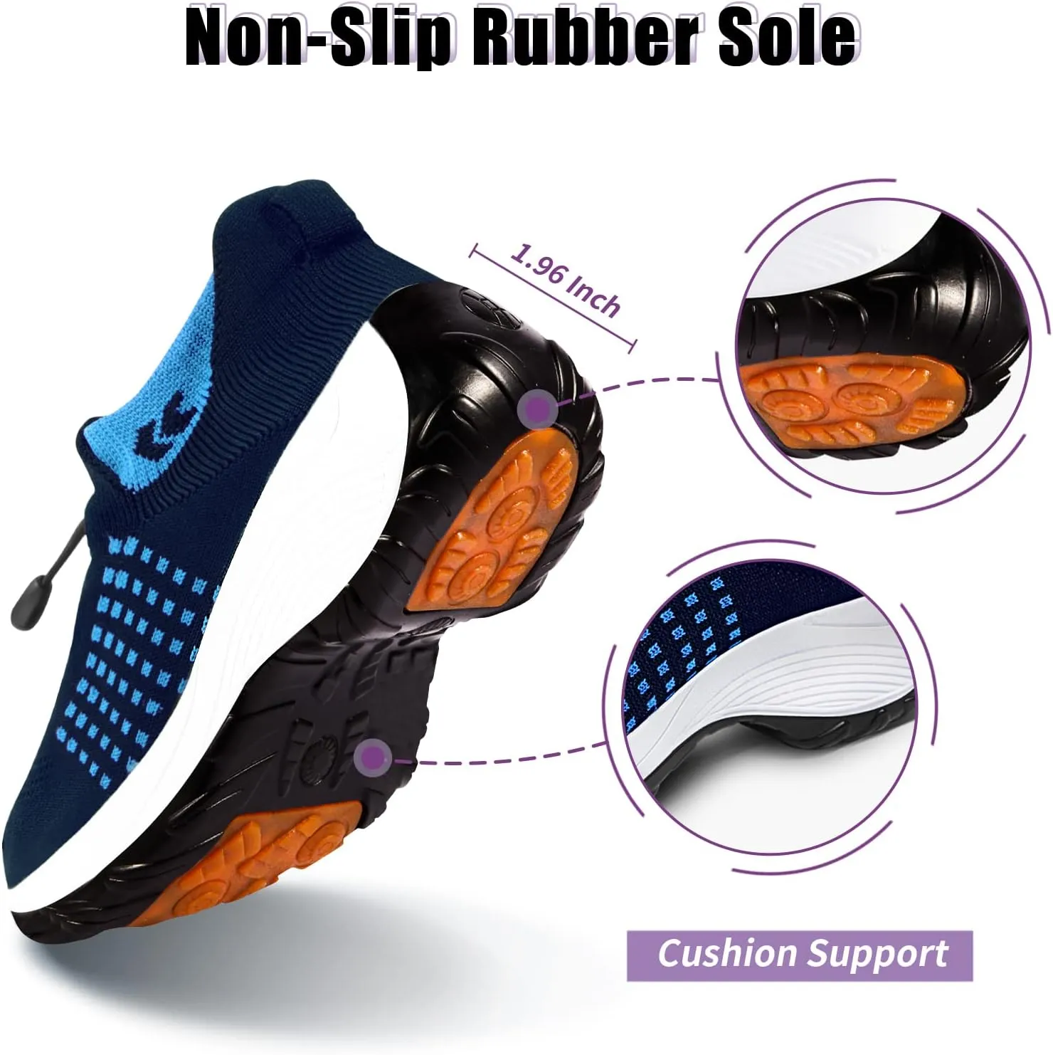 STUNAHOME Orthopedic Sneakers Breathable Women Walking Shoes Slip on Trainers Women's Comfortable Casual Ladies Athletic Shoe Thick Bottom