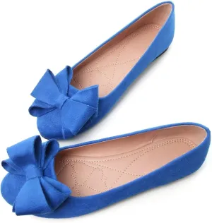 Stunner Women's Dress Flats Cute Round Toe Bowknot Flats Comfortable Ballet Flats Casual Slip On Flat Shoes