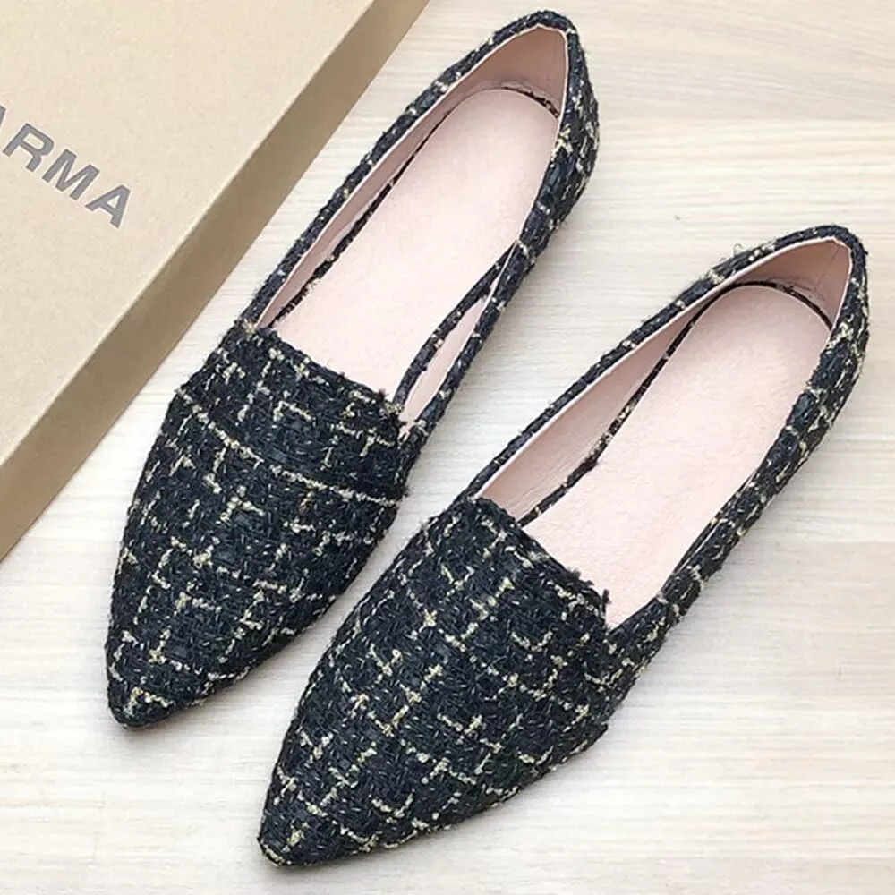 Stunner Women's Flats Comfortable Pointed Toe Slip On Ballet Flats Soft Faux Suede Dress Flat Shoes