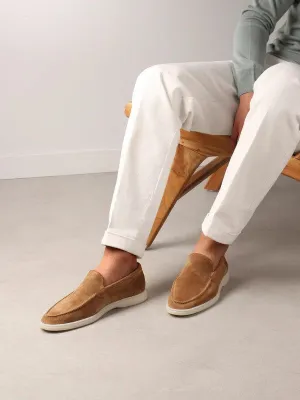 Summer Luxe: Premium Tan Suede Loafers