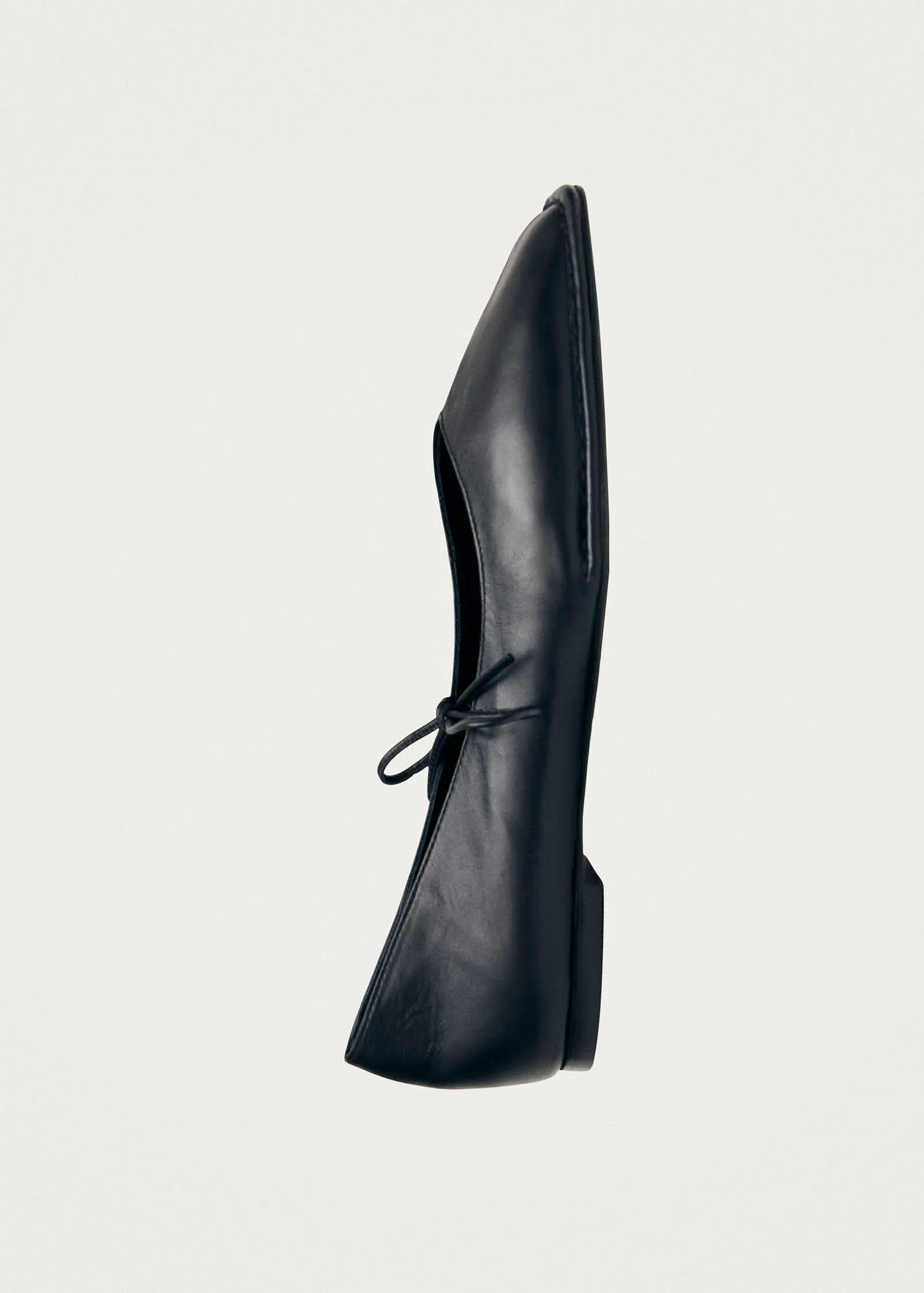 Sway Black Leather Ballet Flats