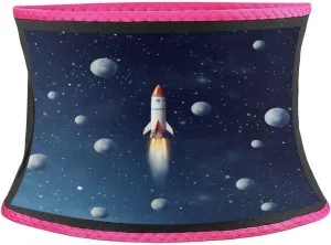 Sweat Waist Trainer Belt, Rocket in Space Print Adjustable & Breathable Ab Belt for Men & Women Ideal for Gym, Jogging, Yoga Pink