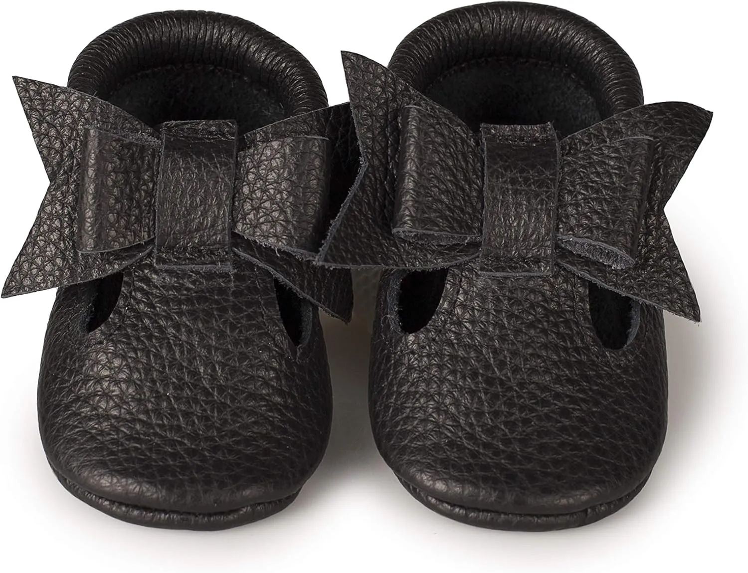 T-Strap Bow Baby Moccasins (Italian Leather) Soft Sole Shoes for Boys and Girls | Infants, Babies, Toddler