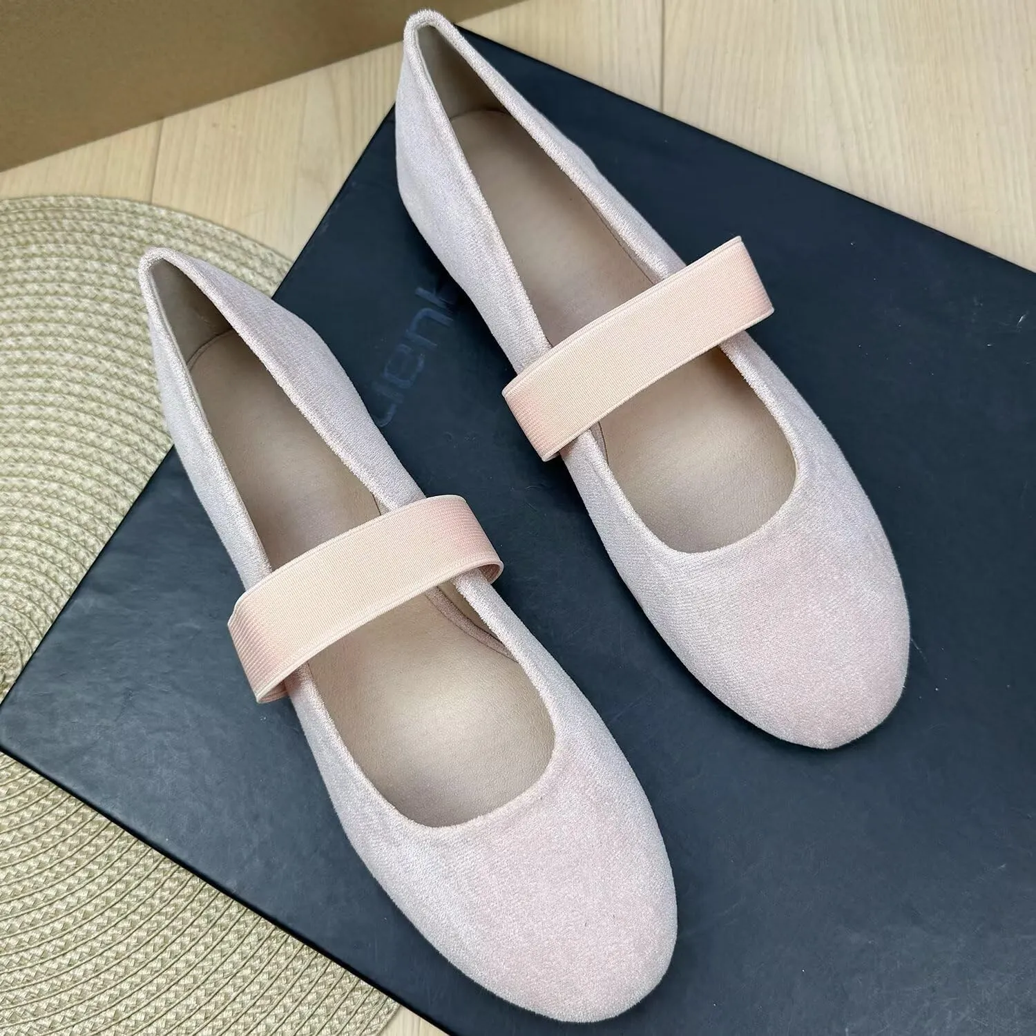 TN TANGNEST Leather Flats for Women Comfortable Round Toe Slip On Ballet Flats Retro Dress Mary Jane Flats