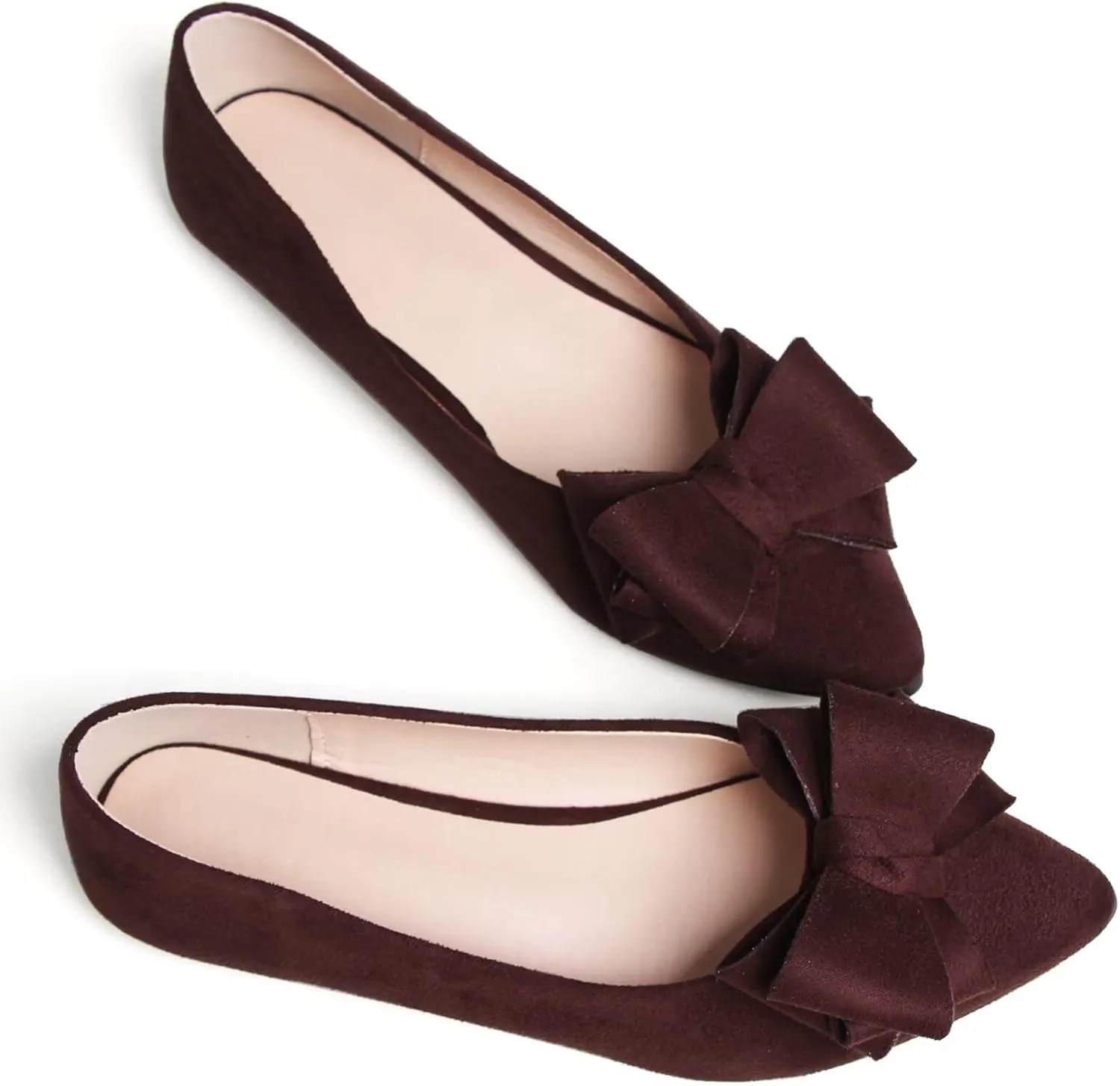 TN TANGNEST Women Cute Bowknot Flats Soft Slip On Flats Comfort Pointed Toe Casual Dress Flat Shoes