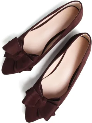 TN TANGNEST Women Cute Bowknot Flats Soft Slip On Flats Comfort Pointed Toe Casual Dress Flat Shoes