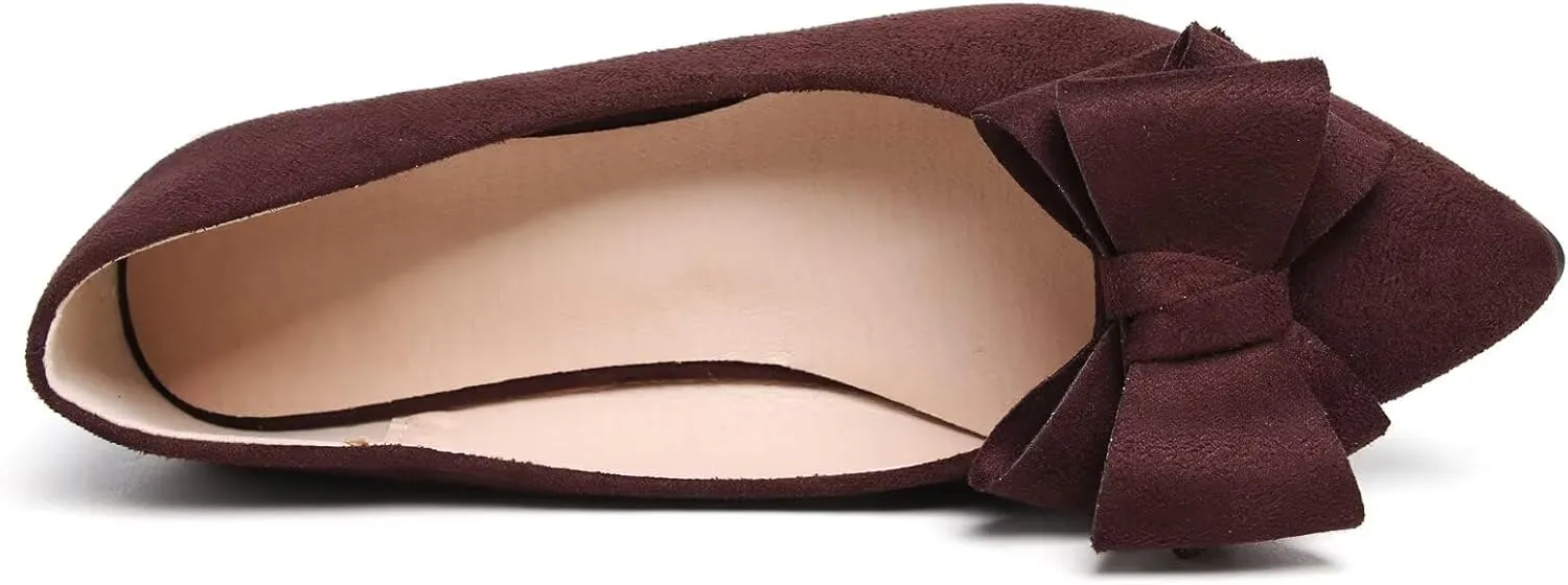 TN TANGNEST Women Cute Bowknot Flats Soft Slip On Flats Comfort Pointed Toe Casual Dress Flat Shoes