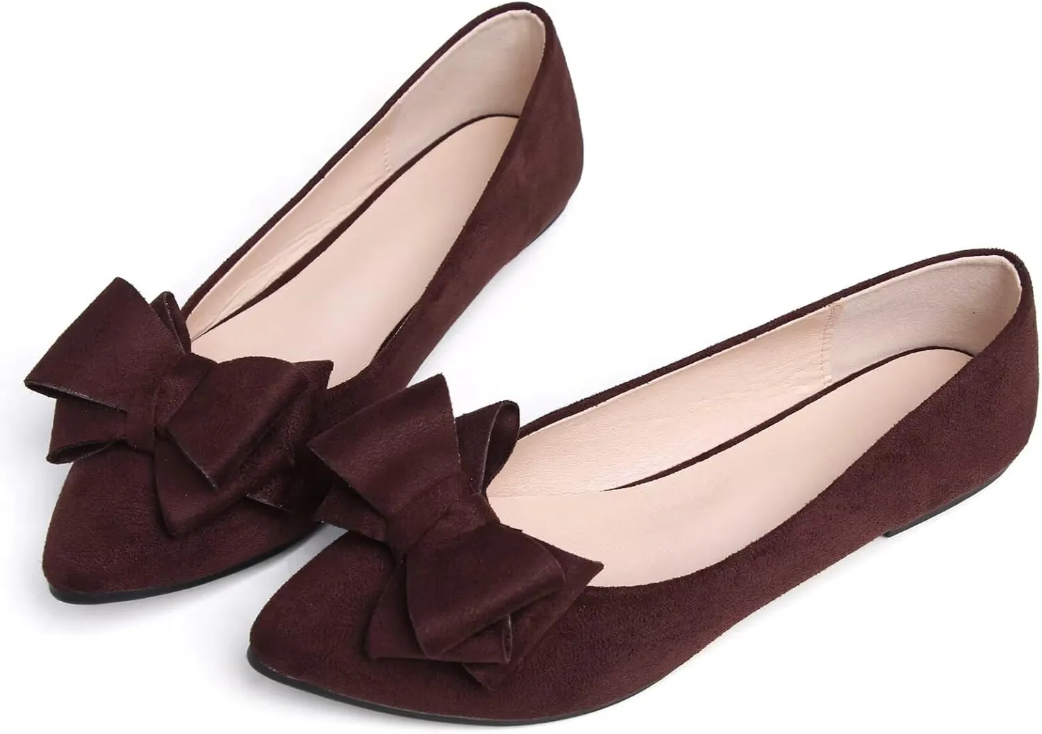 TN TANGNEST Women Cute Bowknot Flats Soft Slip On Flats Comfort Pointed Toe Casual Dress Flat Shoes