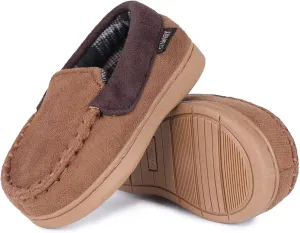 Toddler Kids House Shoes Slippers with Memory Foam Fuzzy and Warm Cozy Comfort Fleece Clog Slip On Sole Protection for Boys Girls Indoor Outdoor