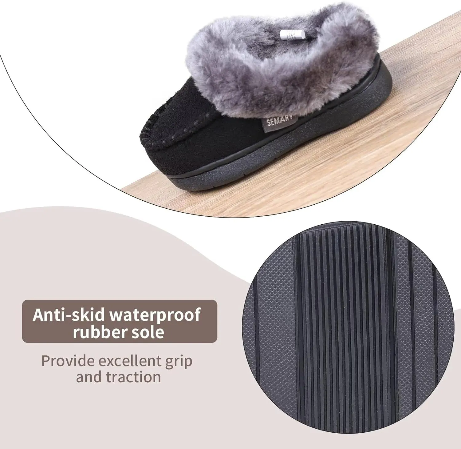 Toddler Kids House Shoes Slippers with Memory Foam Fuzzy and Warm Cozy Comfort Fleece Clog Slip On Sole Protection for Boys Girls Indoor Outdoor