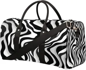 Travel Duffel Bag Zebra Animal Pattern Waterproof Sport Gym Bag Foldable Travel Bag Overnight Bag Weekender Bag Handbag Sports Duffle Bags for Women Men Boys Girls