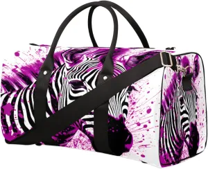 Travel Duffel Bag Zebra Pink Waterproof Sport Gym Bag Foldable Travel Bag Overnight Bag Weekender Bag Handbag Sports Duffle Bags for Women Men Boys Girls